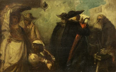 Säljer reliker i Sevilla (olja på panel)