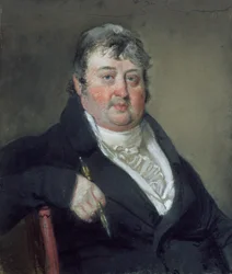 Porträtt av Julius Caesar Ibbetson (1759-1817) (pastell på papper)