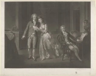 Porträtt av Louise, prinsessan av Orange-Nassau, William I Frederik, kung av Nederländerna, och Frederik, prins av Orange-Nassau