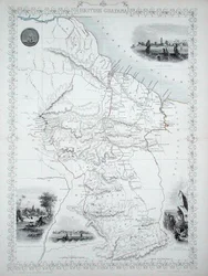 British Guyana, från en serie världskartor publicerad av John Tallis & Co., New York och London