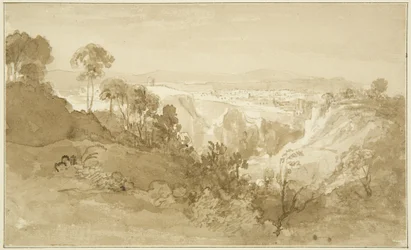 Clifton från Leigh Woods (penna och akvarell på papper)