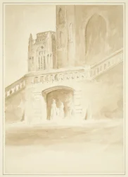 Redcliffe Conduit och en del av North Porch (ritning, akvarell)