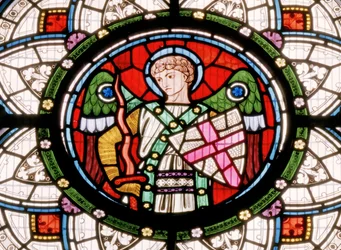 Denstone, Clayton & Bell, John Richard Clayton (1827-1913), Ängel med sköld, ca 1861