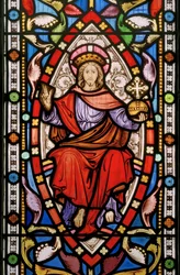 Great Milton, St Mary, Clayton & Bell, John Richard Clayton (1827-1913), Kristus i majestät, ca 1859