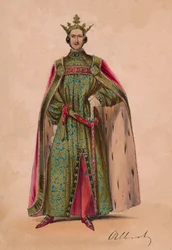 Prins Albert i kostym som Plantagenet King Edward III för Bal Costume, 12 maj 1842, 1843.