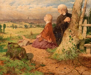 Lilla Nell och hennes farfar lämnar London