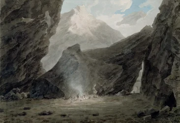 Nära Chiavenna in the Grisons, ca 1779 (akvarell, svart tusch och tvätt över grafit på lagt papper)