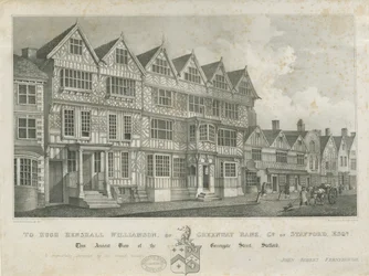 Stafford - Ancient "High House": litografi och [1800-talet]