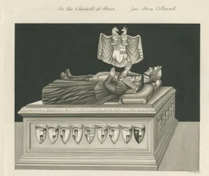 Stone - Tomb of William Crompton: sepiateckning, nd [1800-talet]