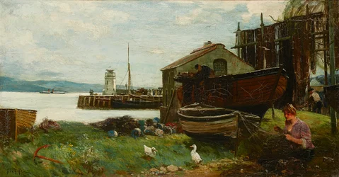 Mending the Nets, Ardrishaig (olja på duk)