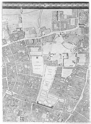 En karta över Moorfields och Hoxton, London, 1746