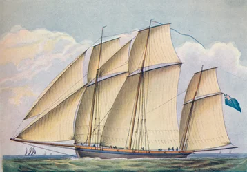 Beväpnad Lugger nära Hauled With All Segel Set, 1825