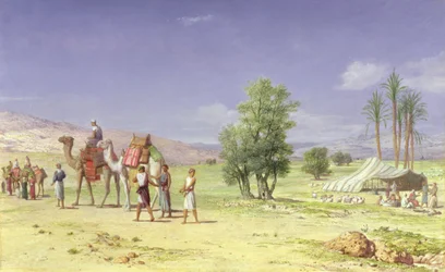 The Madian Merchants Tar Joseph from his Brethren, 1879 (olja över penna ombord)