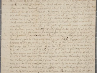 Ett brev från John Row, en student vid St Andrews, till sin farbror, 1691