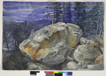 Fragment of the Alps, c.1854-56 (wc & gouache över penna på papper)