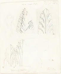 Ornamental Study med Acanthus-motiv för "The Stones of Venice"