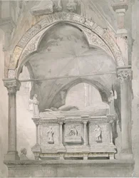 Studie för graven av Mastino II della Scala i Verona, 1852