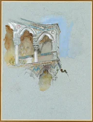 Studie av den Pisanska gotiska fasaden på San Michele i Borgo, Pisa, 1 juli