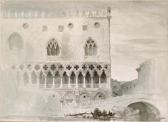 Utsidan av Ducal Palace, Venedig, 1852