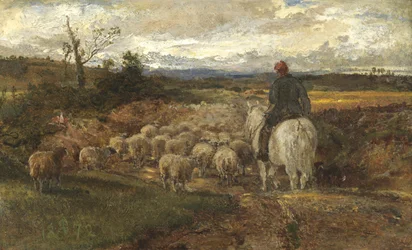 A Sussex Lane, 1872 (olja på papper på linne)