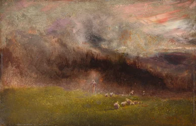 Sheep in a Storm (olja på pannå)
