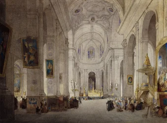Interiören av kyrkan St. Sulpice, Paris,