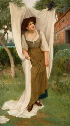 Laundress Startled by a Blackbird, 1891.