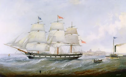 Skeppet "Salacia" vid mynningen av Tyne
