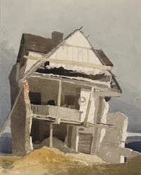 Ett förfallet hus, omkring 1800-1840