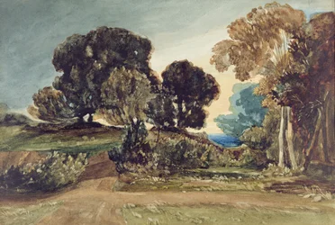 A Wooded Park (akvarell på papper)