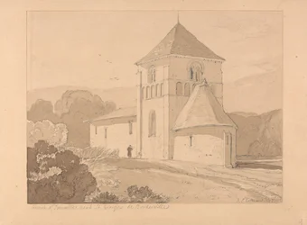Kyrkan Yainville, nära Saint Georges de Boscherville, Normandie