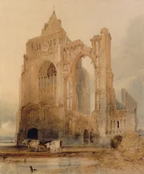Croyland Abbey, Crowland (akvarell på papper)