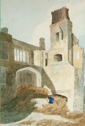 East Barsham Hall (penna och akvarell på papper)