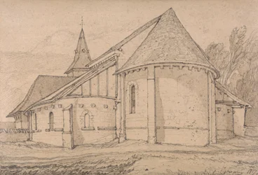 Östra änden av klosterkyrkan S:t Paul i Rouen, Normandie