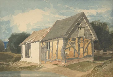 Gårdsbyggnad vid en damm, 1808-11.