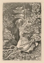 Liber Studiorum: Plåt 10, The Devils Bridge, Cardinganshire, 1838.