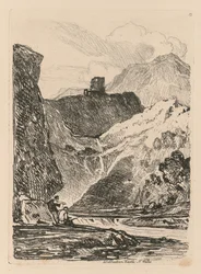 Liber Studiorum: Platta 12, Dolbadern Castle, Llanberris Lake, North Wales