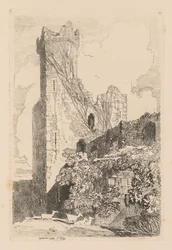 Liber Studiorum: Platta 32, Caernarvon Castle, N. Wales, 1838