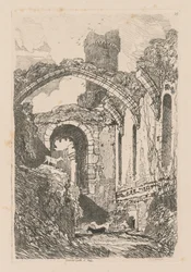 Studiebok: Platta 33, Conway Castle, N. Wales, 1838