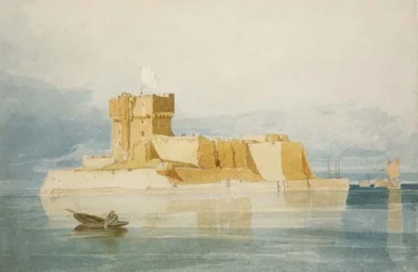 No.1477 Fort St. Marcouf, nära Quineville, i Rade de la Hougue, Normandie