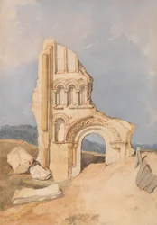 Ruin av en normandisk kyrka