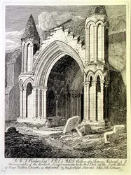 The South Porch of West Walton Church, skylt 33 från "Antiquities of Norfolk", pub. av Cotman