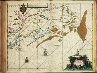 En karta över Amerikas kust från Newfoundland till Cape Cod