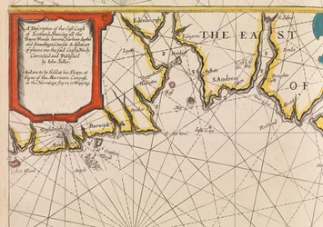 Den engelske lotsens första bok: beskrivning av den nordliga sjöfarten, ca 1671 (papper)