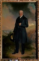 Porträtt av George Stephenson (olja på duk)