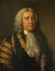Porträtt av The Rt. Hon. Henry Pelham 1694-1754.
