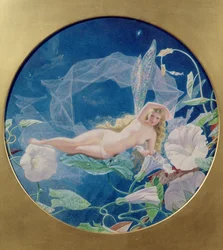 The Morning Glory Fairy (wc & kroppsfärg på papper)
