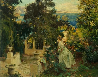 En trädgård på Korfu, 1909