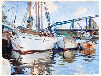 Boats at Anchor, 1917 (wc over graphite on paper)