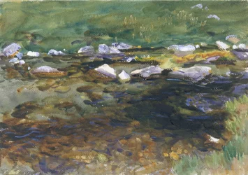 Brook and Meadow, ca 1907 (wc, gouache och grafit på vitt vävt papper)